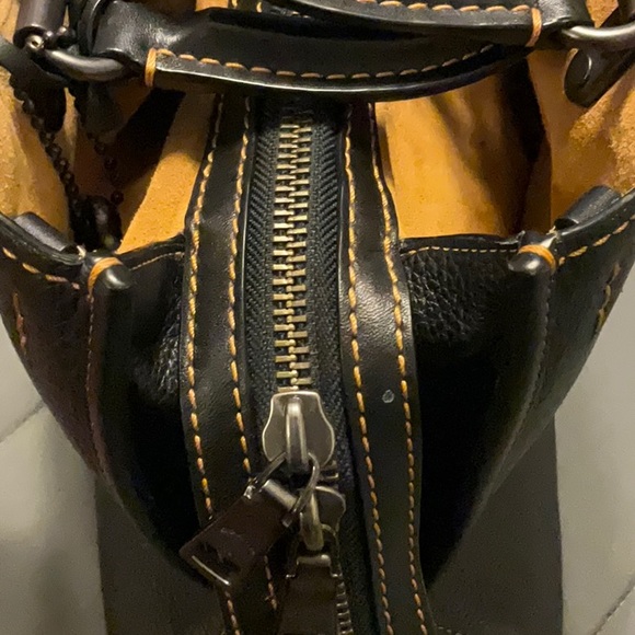 Coach Rogue EXCELLENT USED Handbag Black Pebbled Leather Tote Bag RG -20315 - Picture 13 of 16